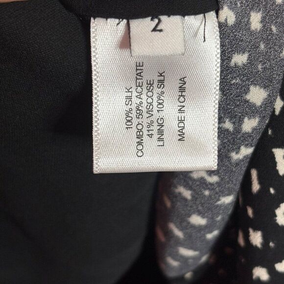 PROENZA SCHOULER 100% Silk Sleeveless Print Blouse Sz 2 Tie V-Neck Polka Dot Top - Picture 5 of 5